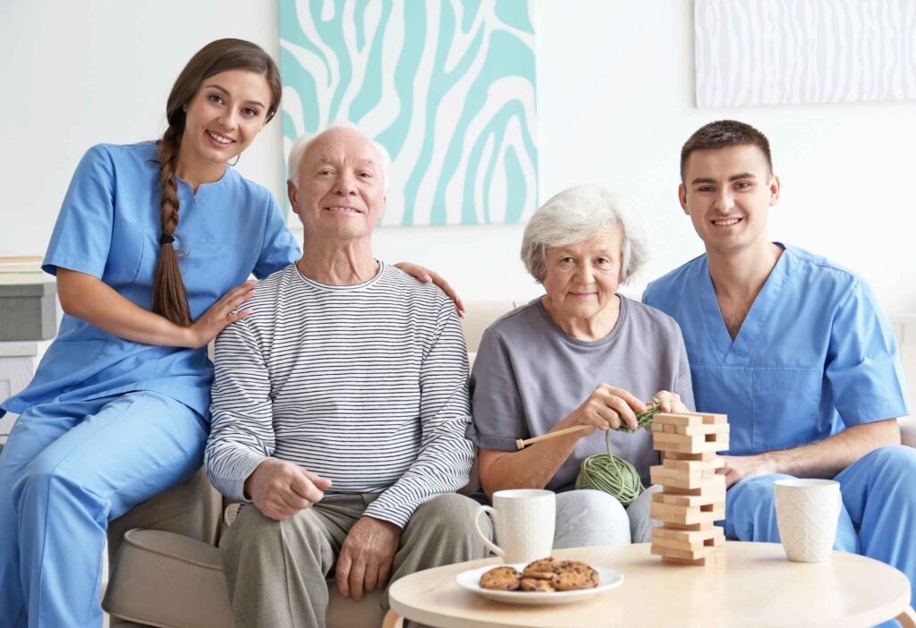Family meeting with a home care agency coordinator to review services