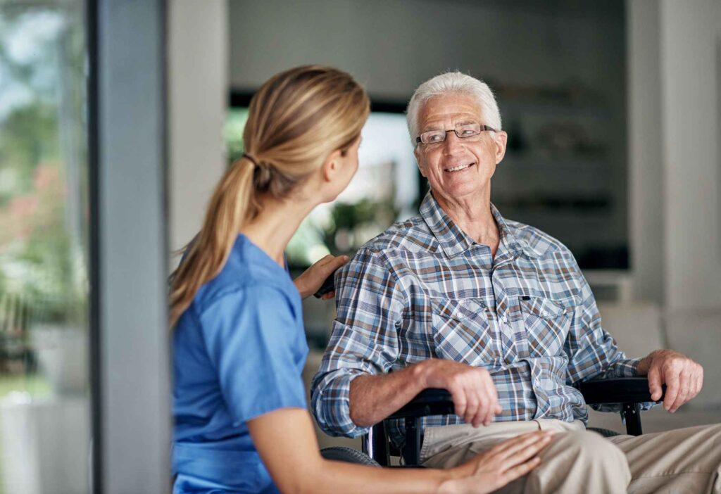 CAREGIVER help elder man