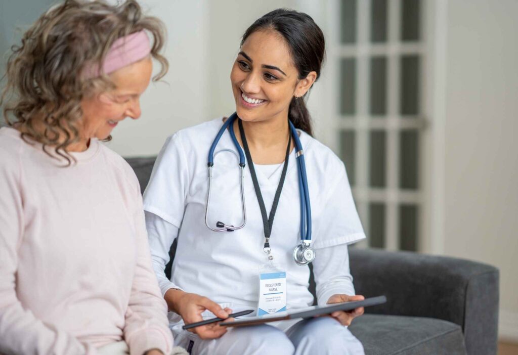 Family assessing a parent's care needs before choosing assisted living